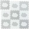 Relaxdays 18-delige Speelmat Foam - Wolk - Speeltegels - Puzzelmat - Puzzeltegels Kinderen - Wit-grijs -Exporteren speelkleden winkel 550x549 30