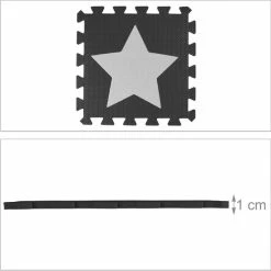 Relaxdays Speelmat Foam Sterren - Puzzelmat - Kinderen - Speelkleed - Vloermat Eva Schuim - Wit-grijs -Exporteren speelkleden winkel 550x549 39