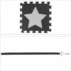 Relaxdays Speelmat Foam Sterren - Puzzelmat - Kinderen - Speelkleed - Vloermat Eva Schuim - Wit-grijs -Exporteren speelkleden winkel 550x549 42