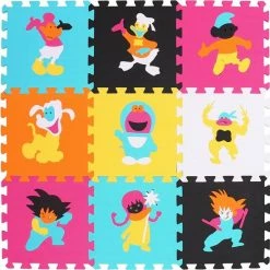 Buxibo Puzzelmat Tekenfilm Figuurtjes - Speelkleed/Speelmat/Vloermat Voor Kinderen - Foam Speelmat 30 X 30 CM