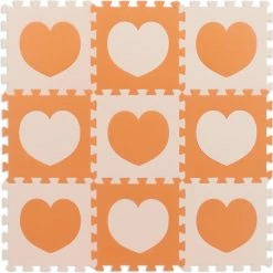Relaxdays Speelmat Foam - Hart - Zachte Puzzelmat - Speeltegels Kinderkamer - Kinderen - Oranje-geel -Exporteren speelkleden winkel 550x549 51