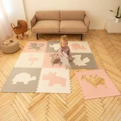 Hakuna Matte Speelkleed Baby - XXL Speelmat Foam Dieren - Roze/wit -Exporteren speelkleden winkel 550x549 7