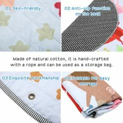 Merkloos Jeteven Baby Speelmat - Speeltapijt - Zintuiglijke Ontwikkeling Speelkleed Cadeau Schatje - 150cm -Exporteren speelkleden winkel 550x550 1011