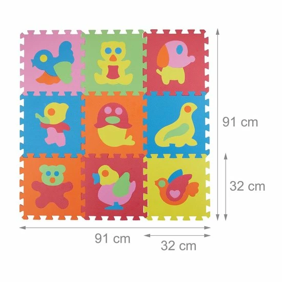 Relaxdays Speelmat 90 X 90 Cm - Puzzelmat EVA Schuim - Speelkleed - Speeltapijt BPA-vrij Dieren 6 Relaxdays Speelmat 90 X 90 Cm - Puzzelmat EVA Schuim - Speelkleed - Speeltapijt BPA-vrij Dieren - Afbeelding 4