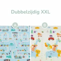 Little Hippo® Speelmat 200x180cm - Foam Speelkleed 'Roads' - Dubbelzijdige XXL - Kinder/Baby Speelmat - Opvouwbaar - Anti-slip -Exporteren speelkleden winkel 550x550 108