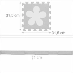 Relaxdays Speelmat Foam - Puzzelmat Baby- Puzzeltegels - Speeltegels Bloemen - Speelkleed - Wit-grijs -Exporteren speelkleden winkel 550x550 1105
