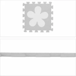 Relaxdays Speelmat Foam - Puzzelmat Baby- Puzzeltegels - Speeltegels Bloemen - Speelkleed - Wit-grijs -Exporteren speelkleden winkel 550x550 1108
