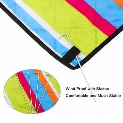 EProducts XXL Picknickkleed & Babygym Waterdicht & Wasbaar - Speelkleed Baby - Gewatteerde Speelmat Voor Binnen En Buiten - 200 X 200 - Met Handvat En Opvouwbaar - Strandlaken - Picknickdeken Buiten Bij Kamperen & Picknick + GRATIS GRONDPENNEN - Mixed Kleuren -Exporteren speelkleden winkel 550x550 1118