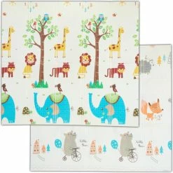 Relaxdays Speelmat Dieren - Kindermat - Opvouwbaar - Schuimstof - Kruipmat - Afwasbaar