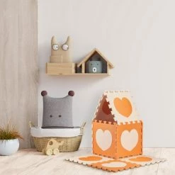 Relaxdays Speelmat Foam - Hart - Zachte Puzzelmat - Speeltegels Kinderkamer - Kinderen - Oranje-geel -Exporteren speelkleden winkel 550x550 1176