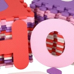 Springos Speelmat | Speelmat Foam | Puzzelmat | 36 Stukken | Letters & Cijfers | 175 X 175 Cm | Roze/Rood/Paars/Wit -Exporteren speelkleden winkel 550x550 1182