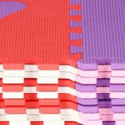 Springos Speelmat | Speelmat Foam | Puzzelmat | 36 Stukken | Letters & Cijfers | 175 X 175 Cm | Roze/Rood/Paars/Wit -Exporteren speelkleden winkel 550x550 1184