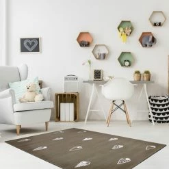 Sens Kids Rugs Kindervloerkleed - IJsjes - Wasbaar - 100 X 140 Cm - Bruin