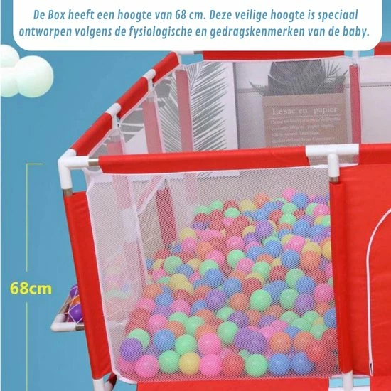 Thuys Grondbox - Speelkleed Baby & Peuter - Met Basket & Voetbalgoal - 188x124x66 Rood 6 Thuys Grondbox - Speelkleed Baby & Peuter - Met Basket & Voetbalgoal - 188x124x66 Rood - Afbeelding 4