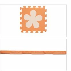 Relaxdays Speelmat Foam - Puzzelmat Baby- Puzzeltegels - Speeltegels Bloemen - Speelkleed - Oranje-geel -Exporteren speelkleden winkel 550x550 1264