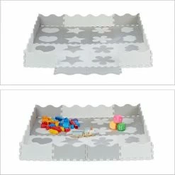Relaxdays 52-delige Speelmat Foam - Puzzelmat - Vloerpuzzel - Speeltegels Kinderen - Zacht - Grijs -Exporteren speelkleden winkel 550x550 1308