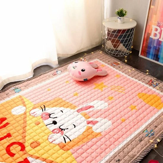 By Baboo Baby Cadeau Meisje - Vloerkleed Kinderen - Mooie Konijn - Vloerkleed Groot Formaat - Met Opbergtas - Kindertapijt - Speelkleed Meisje - Roze - Geel 5 By Baboo Baby Cadeau Meisje - Vloerkleed Kinderen - Mooie Konijn - Vloerkleed Groot Formaat - Met Opbergtas - Kindertapijt - Speelkleed Meisje - Roze - Geel - Afbeelding 3