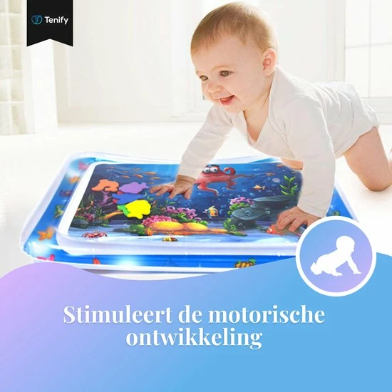 Tenify Waterspeelmat - Watermat - Speelkleed - Opblaasbaar - Tummy Time - Baby Speelgoed 0 Jaar - Kraamcadeau - Blauw 7 Tenify Waterspeelmat - Watermat - Speelkleed - Opblaasbaar - Tummy Time - Baby Speelgoed 0 Jaar - Kraamcadeau - Blauw - Afbeelding 5