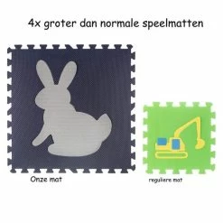 Hakuna Matte Speelkleed Baby - XXL Speelmat Foam Dieren - Grijs/wit -Exporteren speelkleden winkel 550x550 163