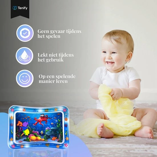 Tenify Waterspeelmat - Watermat - Speelkleed - Opblaasbaar - Tummy Time - Baby Speelgoed 0 Jaar - Kraamcadeau - Blauw 12 Tenify Waterspeelmat - Watermat - Speelkleed - Opblaasbaar - Tummy Time - Baby Speelgoed 0 Jaar - Kraamcadeau - Blauw - Afbeelding 10