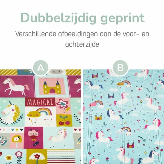 Little Hippo® Speelmat 200x180cm - Foam Speelkleed 'Unicorn' - Dubbelzijdige XXL - Kinder/Baby Speelmat - Opvouwbaar - Anti-slip 4 Little Hippo® Speelmat 200x180cm - Foam Speelkleed 'Unicorn' - Dubbelzijdige XXL - Kinder/Baby Speelmat - Opvouwbaar - Anti-slip - Afbeelding 2