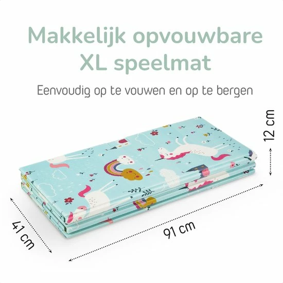 Little Hippo® Speelmat 200x180cm - Foam Speelkleed 'Unicorn' - Dubbelzijdige XXL - Kinder/Baby Speelmat - Opvouwbaar - Anti-slip 9 Little Hippo® Speelmat 200x180cm - Foam Speelkleed 'Unicorn' - Dubbelzijdige XXL - Kinder/Baby Speelmat - Opvouwbaar - Anti-slip - Afbeelding 7