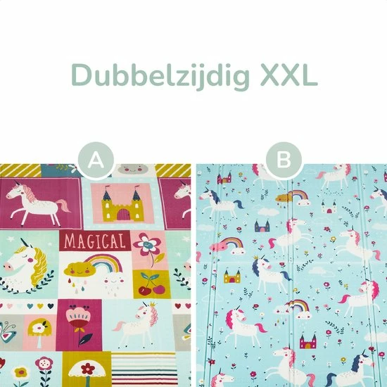 Little Hippo® Speelmat 200x180cm - Foam Speelkleed 'Unicorn' - Dubbelzijdige XXL - Kinder/Baby Speelmat - Opvouwbaar - Anti-slip 11 Little Hippo® Speelmat 200x180cm - Foam Speelkleed 'Unicorn' - Dubbelzijdige XXL - Kinder/Baby Speelmat - Opvouwbaar - Anti-slip - Afbeelding 9