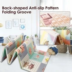 IKIDO Omkeerbare En Niet-toxische Dikke Opvouwbare Waterdichte Schuim Babyspeelmat Voor Kinderen Peuters Kinderen - Voor Jongen Of Meisje Kindkamer - Extra Groot Formaat 200x180x1,5cm -Exporteren speelkleden winkel 550x550 233