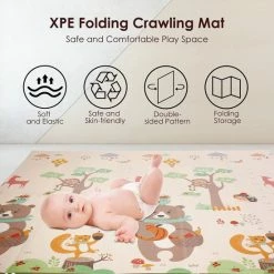 IKIDO Omkeerbare En Niet-toxische Dikke Opvouwbare Waterdichte Schuim Babyspeelmat Voor Kinderen Peuters Kinderen - Voor Jongen Of Meisje Kindkamer - Extra Groot Formaat 200x180x1,5cm -Exporteren speelkleden winkel 550x550 235