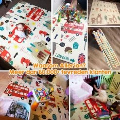 Allerion® Allerion Foam Speelmat Set Londen En Dieren – Opvouwbaar – Dubbelzijdig - 200cm X 150cm – Inclusief Opbergtas -Exporteren speelkleden winkel 550x550 268