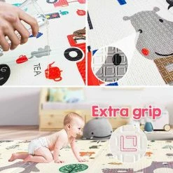 Allerion® Allerion Foam Speelmat Set Londen En Dieren – Opvouwbaar – Dubbelzijdig - 200cm X 150cm – Inclusief Opbergtas -Exporteren speelkleden winkel 550x550 270