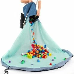 Merkloos TDR - 2 In 1 Speelkleed Opbergmand - Stevige Stof - Diameter Kleed 1,5 Meter - Blauw -Exporteren speelkleden winkel 550x550 276