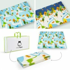 Little Hippo® Speelmat 200x180cm - Foam Speelkleed 'Dino's' - Dubbelzijdige XXL - Kinder/Baby Speelmat - Opvouwbaar - Anti-slip -Exporteren speelkleden winkel 550x550 291