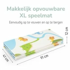 Little Hippo® Speelmat 200x180cm - Foam Speelkleed 'Dino's' - Dubbelzijdige XXL - Kinder/Baby Speelmat - Opvouwbaar - Anti-slip -Exporteren speelkleden winkel 550x550 295