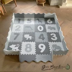 Gino Bambino Play+ Speelmat Foam - Binnen & Buiten – Speelmat Baby – Puzzelmat - XXL - 151x151x1.5cm – Zacht, Dik & Duurzaam – Opstaande Rand – Leuk & Educatief - Multifunctioneel – Combi Dieren & Cijfers - Geschikt Voor Alle Kinderen -Exporteren speelkleden winkel 550x550 298