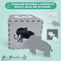 Gino Bambino Play+ Speelmat Foam - Binnen & Buiten – Speelmat Baby – Puzzelmat - XXL - 151x151x1.5cm – Zacht, Dik & Duurzaam – Opstaande Rand – Leuk & Educatief - Multifunctioneel – Combi Dieren & Cijfers - Geschikt Voor Alle Kinderen -Exporteren speelkleden winkel 550x550 299