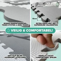 Gino Bambino Play+ Speelmat Foam - Binnen & Buiten – Speelmat Baby – Puzzelmat - XXL - 151x151x1.5cm – Zacht, Dik & Duurzaam – Opstaande Rand – Leuk & Educatief - Multifunctioneel – Combi Dieren & Cijfers - Geschikt Voor Alle Kinderen -Exporteren speelkleden winkel 550x550 306