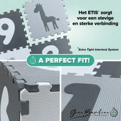 Gino Bambino Play+ Speelmat Foam - Binnen & Buiten – Speelmat Baby – Puzzelmat - XXL - 151x151x1.5cm – Zacht, Dik & Duurzaam – Opstaande Rand – Leuk & Educatief - Multifunctioneel – Combi Dieren & Cijfers - Geschikt Voor Alle Kinderen -Exporteren speelkleden winkel 550x550 307