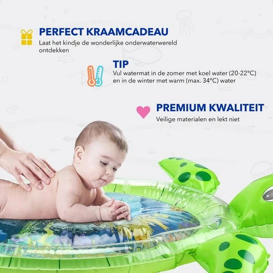 RX Goods Baby Opblaasbare Waterspeelmat Schildpad Speelgoed – Spelen Met Water - Speelkleed & Aquamat 5 RX Goods Baby Opblaasbare Waterspeelmat Schildpad Speelgoed – Spelen Met Water - Speelkleed & Aquamat - Afbeelding 3