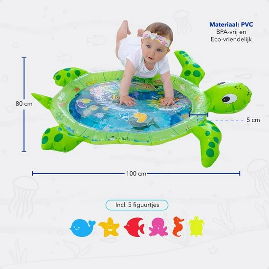RX Goods Baby Opblaasbare Waterspeelmat Schildpad Speelgoed – Spelen Met Water - Speelkleed & Aquamat 10 RX Goods Baby Opblaasbare Waterspeelmat Schildpad Speelgoed – Spelen Met Water - Speelkleed & Aquamat - Afbeelding 8