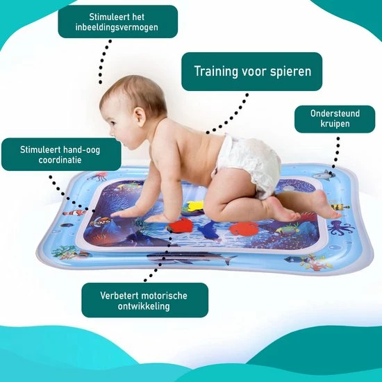 Spoused Waterspeelmat - Babygym - Opblaasbare Watermat - Tummy Time - Speelmat - Kraamcadeau 7 Spoused Waterspeelmat - Babygym - Opblaasbare Watermat - Tummy Time - Speelmat - Kraamcadeau - Afbeelding 5