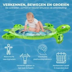 Bofu Waterspeelmat - Baby - Watermat - Buikligtrainer - Buikkussen - Tummy Time - Kruiprol - Groen -Exporteren speelkleden winkel 550x550 409
