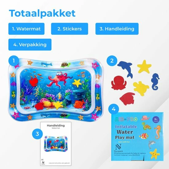 Nuvance - Waterspeelmat - Opblaasbaar - Watermat Baby - Speelmat - Waterspeelgoed - Tummy Time - Babyshower Cadeau – Kraamcadeau – Speelkleed Baby - Sinterklaas 2022 9 Nuvance - Waterspeelmat - Opblaasbaar - Watermat Baby - Speelmat - Waterspeelgoed - Tummy Time - Babyshower Cadeau – Kraamcadeau – Speelkleed Baby - Sinterklaas 2022 - Afbeelding 7