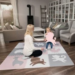 Hakuna Matte Speelkleed Baby - XXL Speelmat Foam Dieren - Roze/wit -Exporteren speelkleden winkel 550x550 450