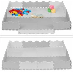Relaxdays 36-delige Speelmat Foam - Puzzelmat Met Rand - Speeltegels - Puzzeltegels Baby - Grijs -Exporteren speelkleden winkel 550x550 463