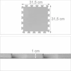 Relaxdays 36-delige Speelmat Foam - Puzzelmat Met Rand - Speeltegels - Puzzeltegels Baby - Grijs -Exporteren speelkleden winkel 550x550 465