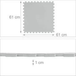 Relaxdays Speelmat Met Rand - Foam - 30-delig - Puzzelmat - Speeltegels Kinderen - Baby - Grijs -Exporteren speelkleden winkel 550x550 487