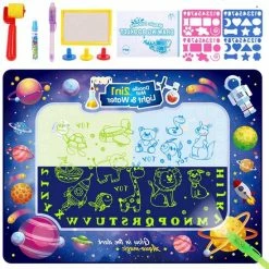 Buxibo - Magische Doodle Mat Tekenmat/Kinder Speelmat Space Met Vormpjes En Cijfers - Foam - Kruipmat - Speelkleed Ruimte - Vloermat - Baby/Peuter & Kind -Exporteren speelkleden winkel 550x550 496