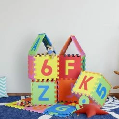 Relaxdays Speelmat Puzzel - 36 Foam Tegels - Puzzelmat Kinderen - Speelkleed Baby - Peuter -Exporteren speelkleden winkel 550x550 506