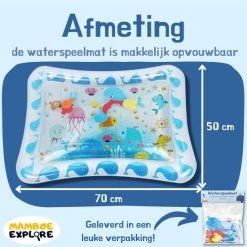 Mamboe Waterspeelmat Wit/Blauw | 70 X 50 Cm | Watermat Baby | Waterspeelgoed | Speelmat | Speelkleed Baby Opblaasbaar | Tummy Time | Kraamcadeau -Exporteren speelkleden winkel 550x550 57